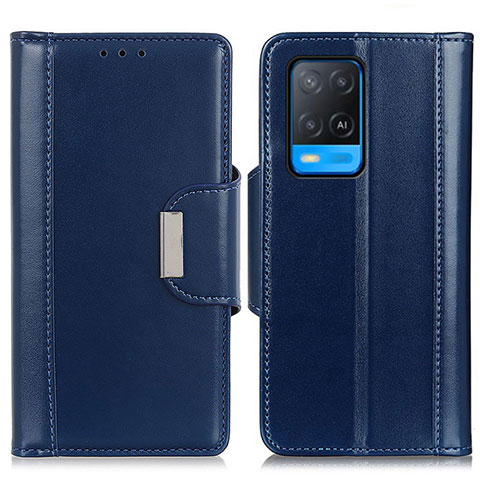 Coque Portefeuille Livre Cuir Etui Clapet M13L pour Oppo A54 4G Bleu