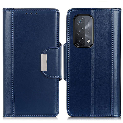 Coque Portefeuille Livre Cuir Etui Clapet M13L pour Oppo A74 5G Bleu