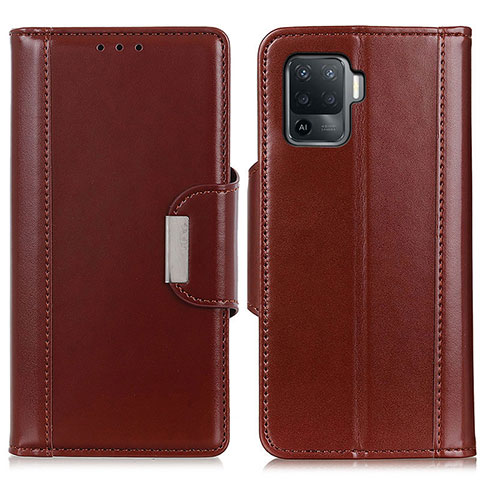 Coque Portefeuille Livre Cuir Etui Clapet M13L pour Oppo Reno5 F Marron