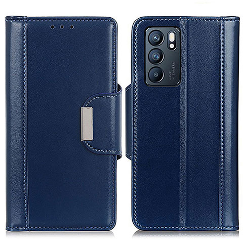 Coque Portefeuille Livre Cuir Etui Clapet M13L pour Oppo Reno6 5G Bleu