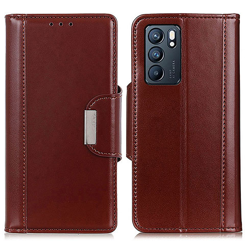 Coque Portefeuille Livre Cuir Etui Clapet M13L pour Oppo Reno6 5G Marron