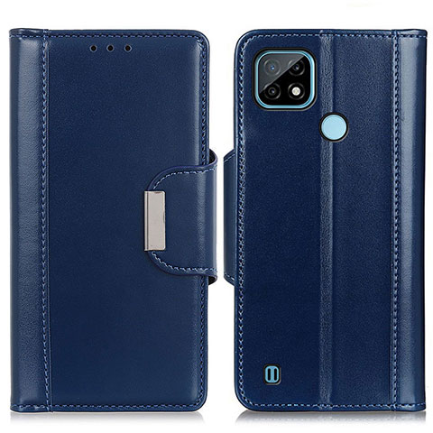 Coque Portefeuille Livre Cuir Etui Clapet M13L pour Realme C21 Bleu