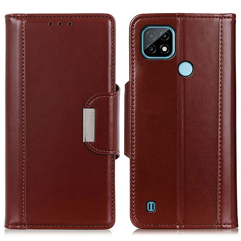 Coque Portefeuille Livre Cuir Etui Clapet M13L pour Realme C21 Marron