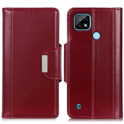 Coque Portefeuille Livre Cuir Etui Clapet M13L pour Realme C21 Rouge