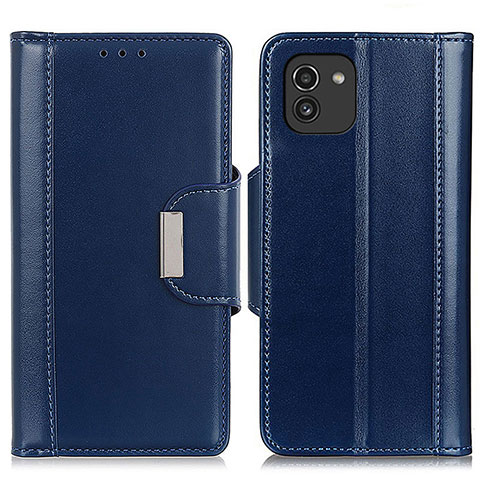 Coque Portefeuille Livre Cuir Etui Clapet M13L pour Samsung Galaxy A03 Bleu