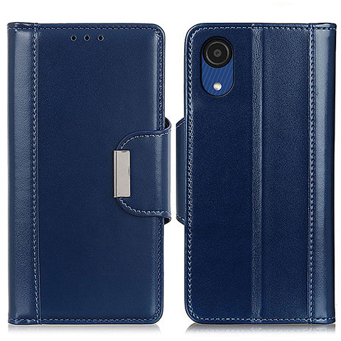 Coque Portefeuille Livre Cuir Etui Clapet M13L pour Samsung Galaxy A03 Core Bleu