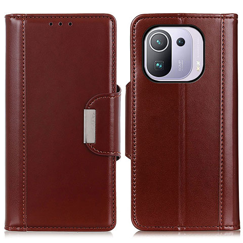 Coque Portefeuille Livre Cuir Etui Clapet M13L pour Xiaomi Mi 11 Pro 5G Marron