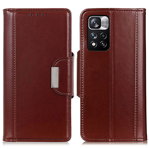 Coque Portefeuille Livre Cuir Etui Clapet M13L pour Xiaomi Poco X4 NFC Marron