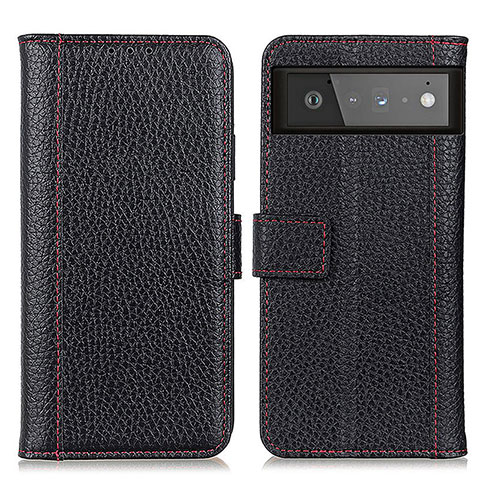 Coque Portefeuille Livre Cuir Etui Clapet M14L pour Google Pixel 6 5G Noir