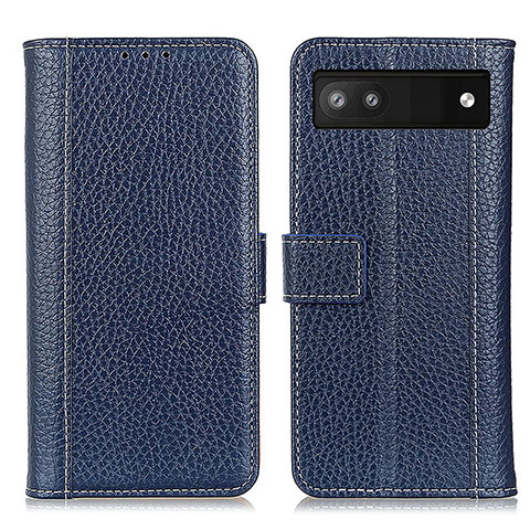 Coque Portefeuille Livre Cuir Etui Clapet M14L pour Google Pixel 6a 5G Bleu