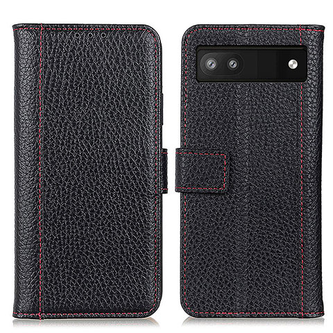 Coque Portefeuille Livre Cuir Etui Clapet M14L pour Google Pixel 6a 5G Noir