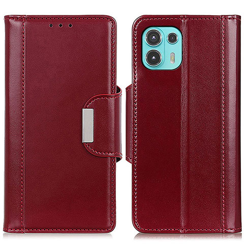 Coque Portefeuille Livre Cuir Etui Clapet M14L pour Motorola Moto Edge 20 Lite 5G Rouge