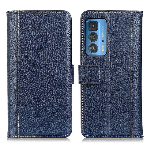 Coque Portefeuille Livre Cuir Etui Clapet M14L pour Motorola Moto Edge 20 Pro 5G Bleu