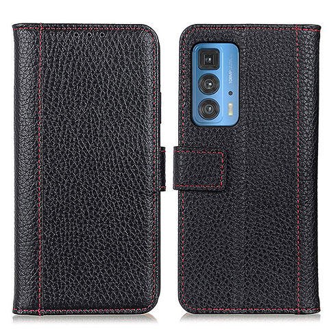 Coque Portefeuille Livre Cuir Etui Clapet M14L pour Motorola Moto Edge 20 Pro 5G Noir