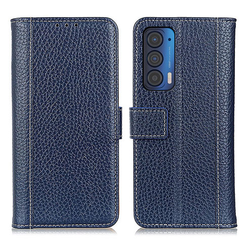 Coque Portefeuille Livre Cuir Etui Clapet M14L pour Motorola Moto Edge (2021) 5G Bleu