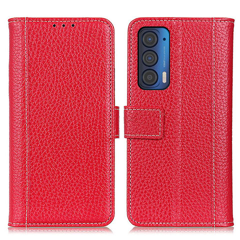 Coque Portefeuille Livre Cuir Etui Clapet M14L pour Motorola Moto Edge (2021) 5G Rouge