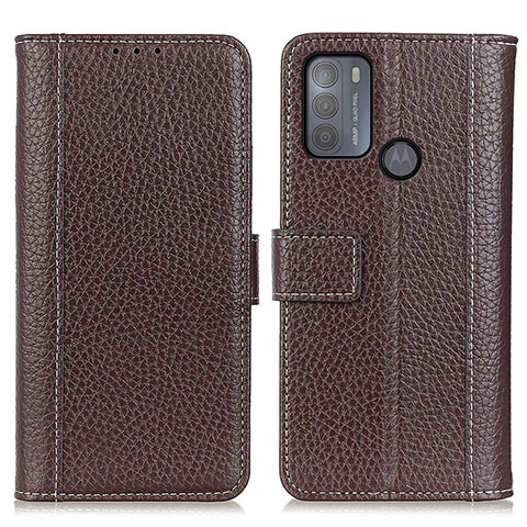 Coque Portefeuille Livre Cuir Etui Clapet M14L pour Motorola Moto G50 Marron