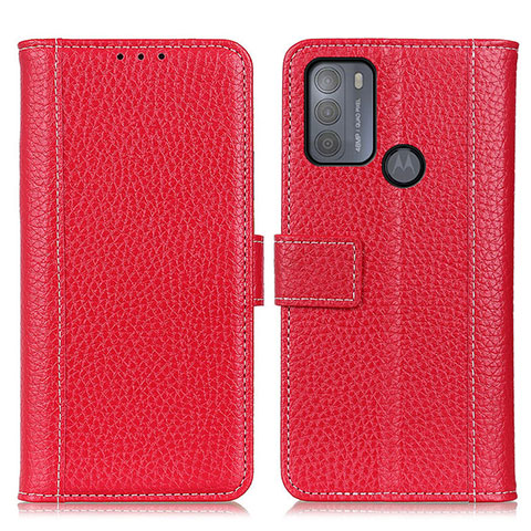 Coque Portefeuille Livre Cuir Etui Clapet M14L pour Motorola Moto G50 Rouge