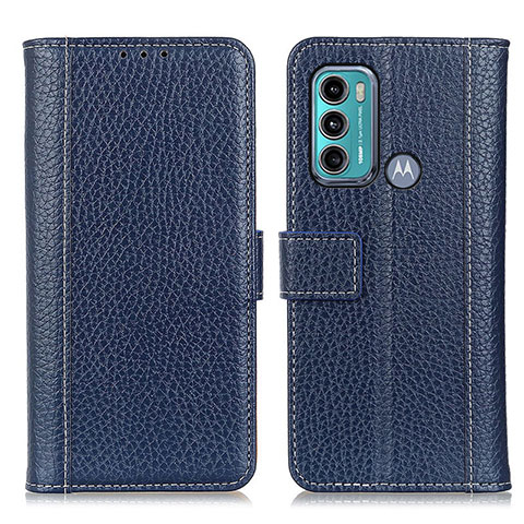 Coque Portefeuille Livre Cuir Etui Clapet M14L pour Motorola Moto G60 Bleu