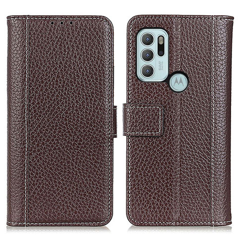 Coque Portefeuille Livre Cuir Etui Clapet M14L pour Motorola Moto G60s Marron