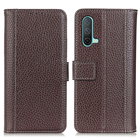 Coque Portefeuille Livre Cuir Etui Clapet M14L pour OnePlus Nord CE 5G Marron