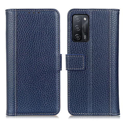 Coque Portefeuille Livre Cuir Etui Clapet M14L pour Oppo A53s 5G Bleu