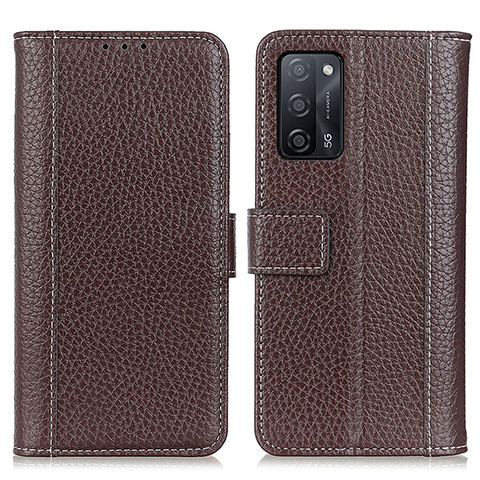 Coque Portefeuille Livre Cuir Etui Clapet M14L pour Oppo A53s 5G Marron