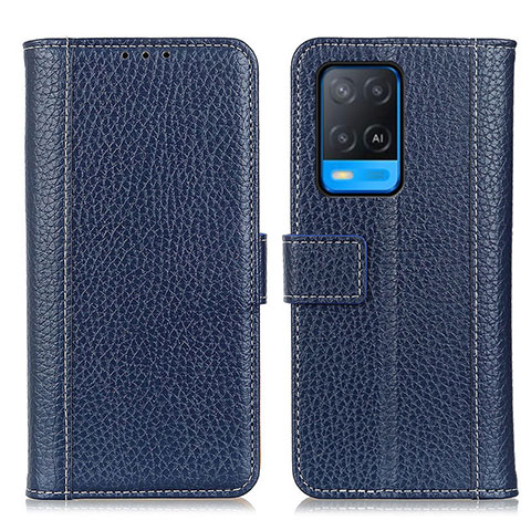 Coque Portefeuille Livre Cuir Etui Clapet M14L pour Oppo A54 4G Bleu