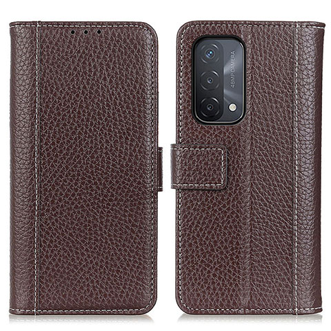 Coque Portefeuille Livre Cuir Etui Clapet M14L pour Oppo A74 5G Marron