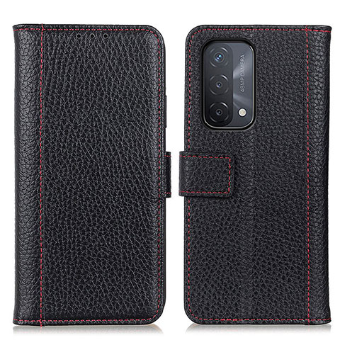 Coque Portefeuille Livre Cuir Etui Clapet M14L pour Oppo A74 5G Noir