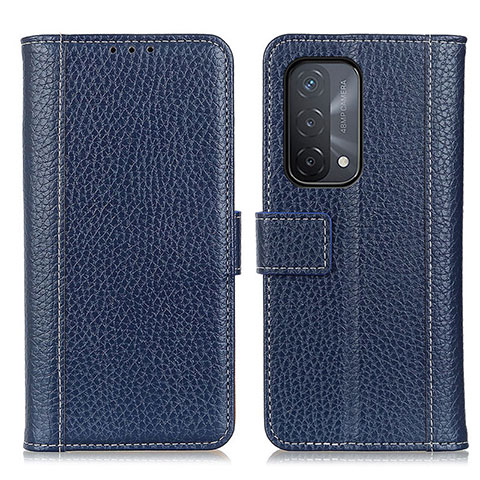 Coque Portefeuille Livre Cuir Etui Clapet M14L pour Oppo A93 5G Bleu