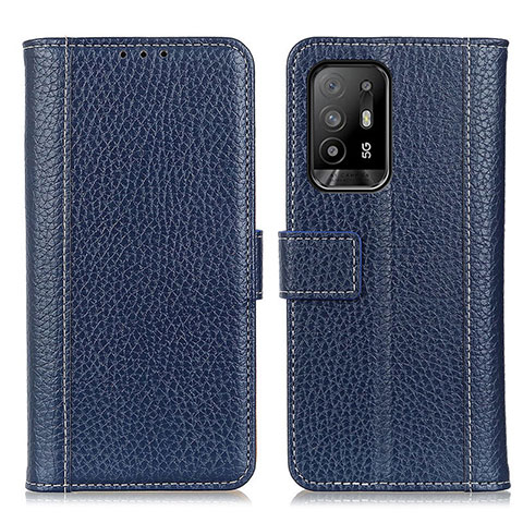 Coque Portefeuille Livre Cuir Etui Clapet M14L pour Oppo A95 5G Bleu