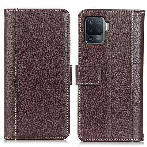 Coque Portefeuille Livre Cuir Etui Clapet M14L pour Oppo Reno5 F Marron