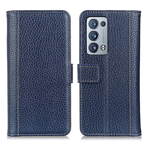 Coque Portefeuille Livre Cuir Etui Clapet M14L pour Oppo Reno6 Pro+ Plus 5G Bleu