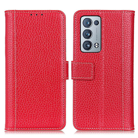 Coque Portefeuille Livre Cuir Etui Clapet M14L pour Oppo Reno6 Pro+ Plus 5G Rouge