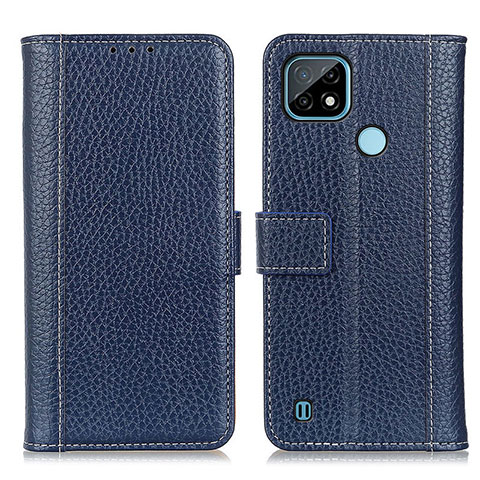 Coque Portefeuille Livre Cuir Etui Clapet M14L pour Realme C21 Bleu