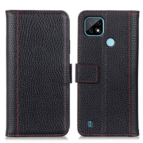 Coque Portefeuille Livre Cuir Etui Clapet M14L pour Realme C21 Noir