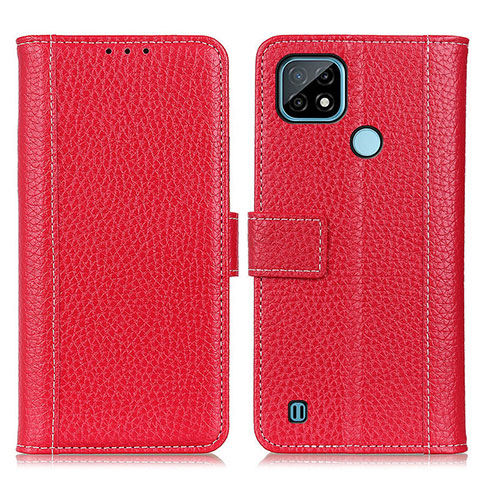 Coque Portefeuille Livre Cuir Etui Clapet M14L pour Realme C21 Rouge