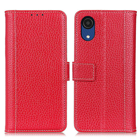 Coque Portefeuille Livre Cuir Etui Clapet M14L pour Samsung Galaxy A03 Core Rouge