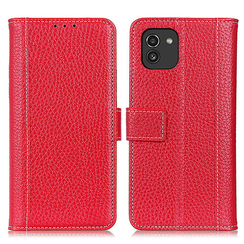 Coque Portefeuille Livre Cuir Etui Clapet M14L pour Samsung Galaxy A03 Rouge