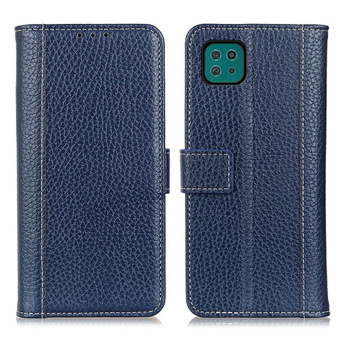 Coque Portefeuille Livre Cuir Etui Clapet M14L pour Samsung Galaxy A22s 5G Bleu