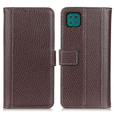 Coque Portefeuille Livre Cuir Etui Clapet M14L pour Samsung Galaxy A22s 5G Marron