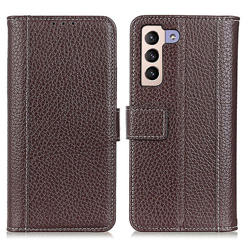 Coque Portefeuille Livre Cuir Etui Clapet M14L pour Samsung Galaxy S21 Plus 5G Marron