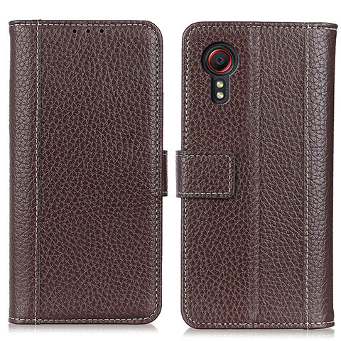 Coque Portefeuille Livre Cuir Etui Clapet M14L pour Samsung Galaxy XCover 5 SM-G525F Marron