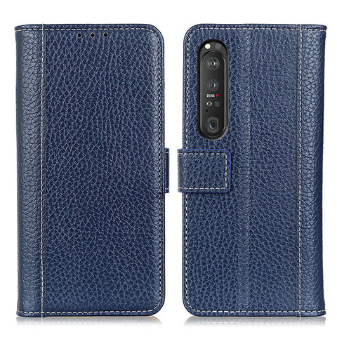 Coque Portefeuille Livre Cuir Etui Clapet M14L pour Sony Xperia 1 III Bleu