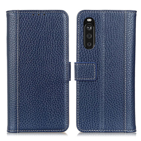 Coque Portefeuille Livre Cuir Etui Clapet M14L pour Sony Xperia 10 III SOG04 Bleu