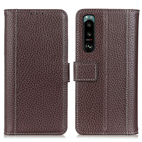 Coque Portefeuille Livre Cuir Etui Clapet M14L pour Sony Xperia 5 III Marron