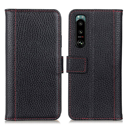 Coque Portefeuille Livre Cuir Etui Clapet M14L pour Sony Xperia 5 III Noir