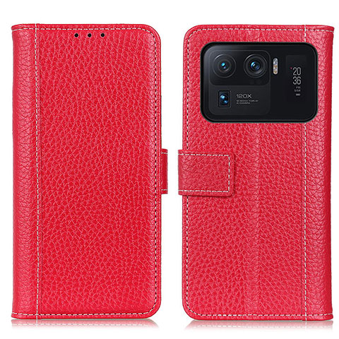 Coque Portefeuille Livre Cuir Etui Clapet M14L pour Xiaomi Mi 11 Ultra 5G Rouge