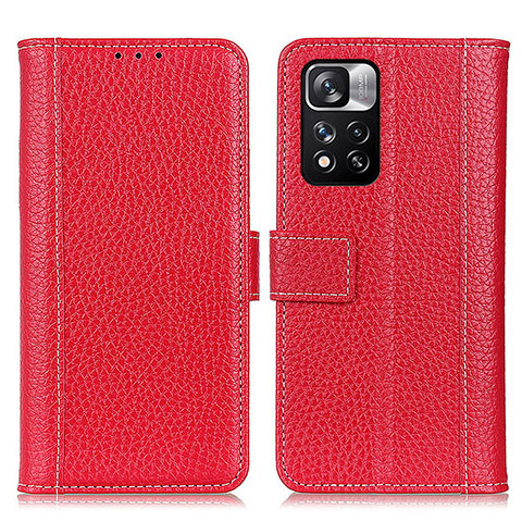 Coque Portefeuille Livre Cuir Etui Clapet M14L pour Xiaomi Mi 11i 5G (2022) Rouge